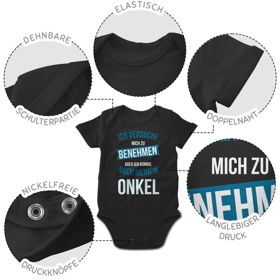 Shirtracer Ich versuche mich zu benehmen aber ich komme nach meinem Onkel: T-Shirt Turnbeut Shirtracer Begrenzt auf 3 Tage