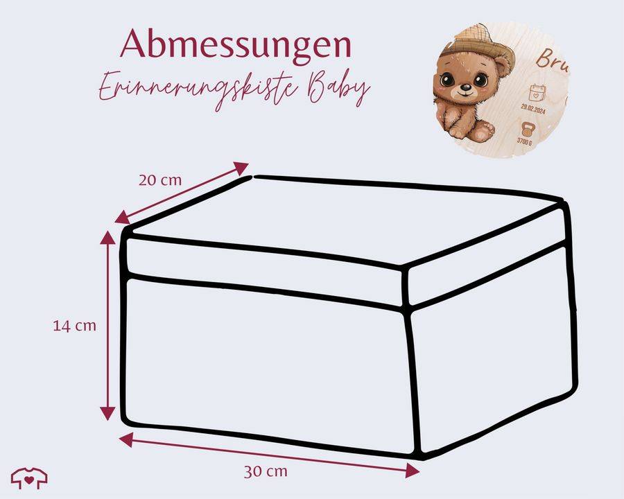 Shirtracer Erinnerungskiste Geburt mit Bär und Name Geschenk Geburt Personalisiert Personalisierte Babybox Shirtracer 2025